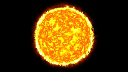 sun solar system with fireの写真素材