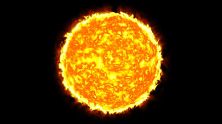 sun solar system with fireの写真素材