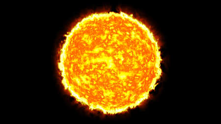 sun solar system with fire.の写真素材