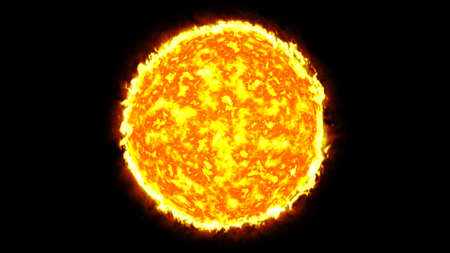 sun solar system with fire.の写真素材