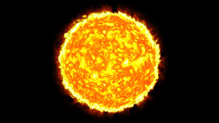 sun solar system with fireの写真素材