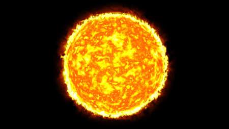 sun solar system with fire.の写真素材