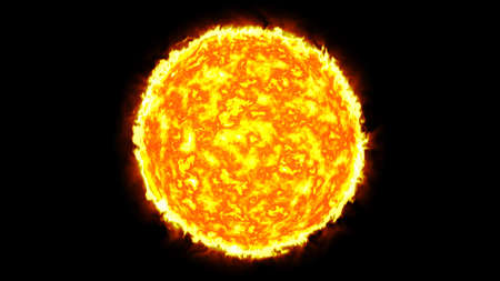 sun solar system with fire.の写真素材