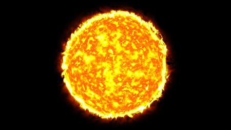 sun solar system with fire.の写真素材