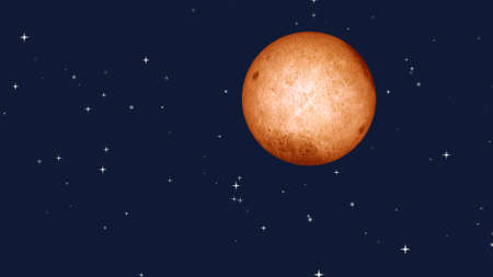 Full moon with star at dark night sky background. 3D Rendering.の写真素材