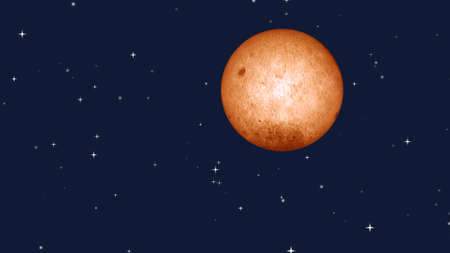 Full moon with star at dark night sky background. 3D Rendering.の写真素材
