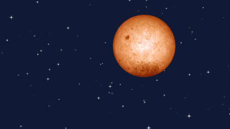 Full moon with star at dark night sky background. 3D Rendering.の写真素材