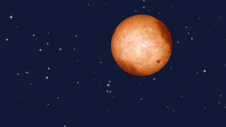 Full moon with star at dark night sky background. 3D Rendering.の写真素材