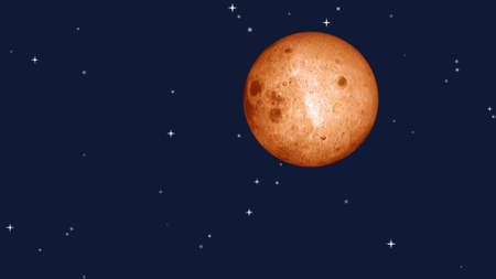 Full moon with star at dark night sky background. 3D Rendering.の写真素材