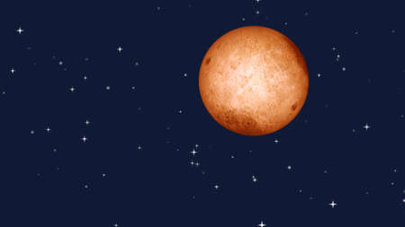 Full moon with star at dark night sky background. 3D Rendering.の写真素材