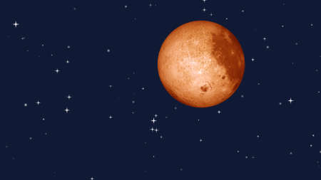 Full moon with star at dark night sky background. 3D Rendering.の写真素材