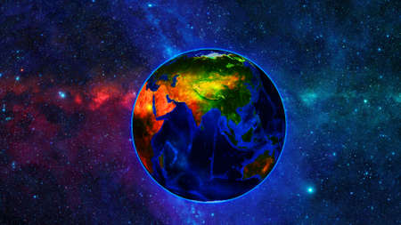 Planet earth from the space at night .の写真素材