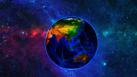 Planet earth from the space at night .の写真素材