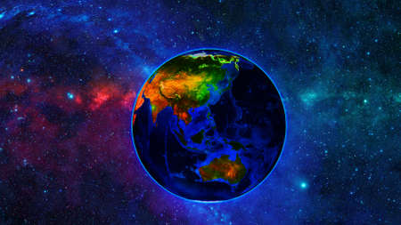 Planet earth from the space at night .の写真素材