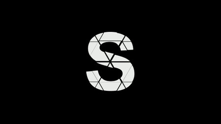 3D shattered Letter S White color Alphabet
