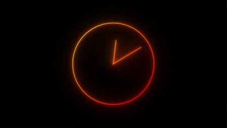 clock with glowing neon light, Alarm clockの写真素材