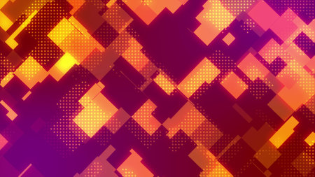 abstract colorful background with squares and dots in the style of glitchの写真素材
