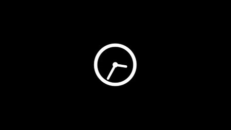 clock icon in black and white colors for graphic design and web designの写真素材