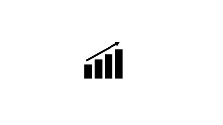 Growing bar graph icon vector illustration. Suitable for business and finance logo.の写真素材