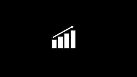 black and white line bar chart logo vector icon design for business corporateの写真素材