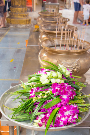 Orchid Buddhist Lent in Thailandの写真素材