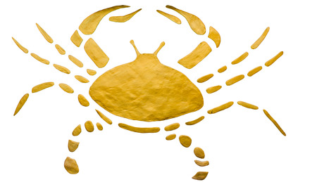 Cancer sign of horoscope isolated on white.の写真素材