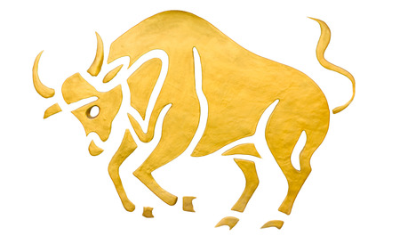 Taurus sign of horoscope isolated on whiteの写真素材