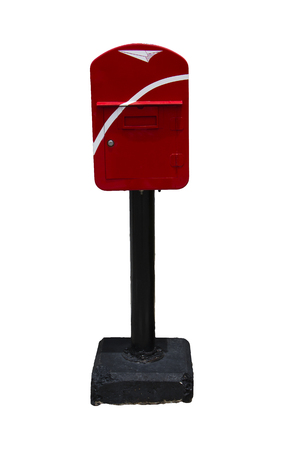 Post office box outdoor isolated on whiteの写真素材