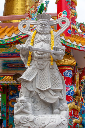 The Chinese goddess statue is the general in Thailand Templeの写真素材