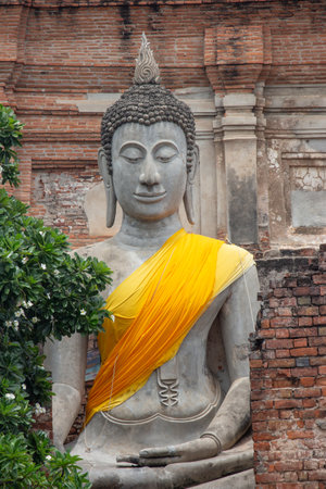 Buddha statue in Thailand templeの写真素材