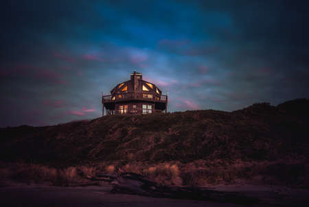 Luxury dome home overlooking the beach in Bandon, Oregon, USAのeditorial素材
