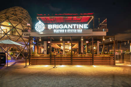 Popular Brigantine Seafood restaurant at the new Portside pier in San Diegoのeditorial素材
