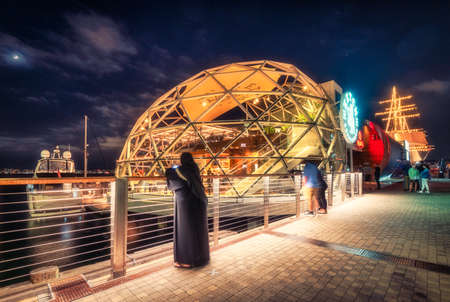 Portside Pier in San Diego, California is a new waterfront attraction with restaurants and retail shopsのeditorial素材