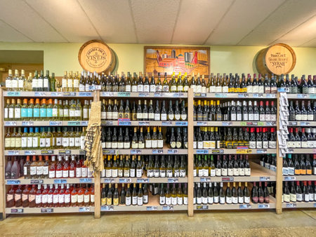 Wine selection at Trader Joes store.のeditorial素材