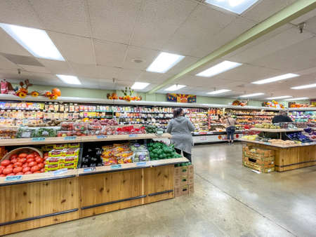 Produce section at Trader Joes store.のeditorial素材