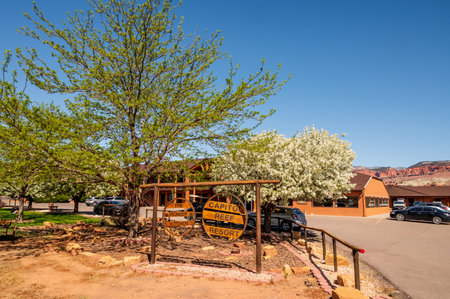 Capitol Reef Resort at the entrance of the National Park.のeditorial素材