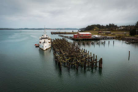 Empire Dock in Coos Bay, Oregon.の写真素材