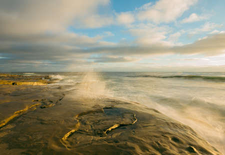 Windansea beach in San Diego California at sunset.