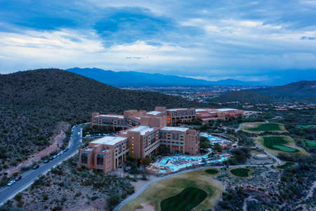 JW Marriott Starr Pass Resort and Spa at Tucson, Arizona in morning.のeditorial素材