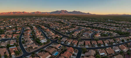 Quail Creek residential neighborhood in Sahuarita, aerialの写真素材