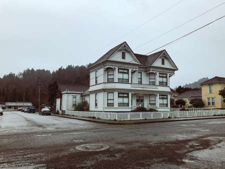 Victorian Homes in historic Victorian Village in Ferndaleのeditorial素材