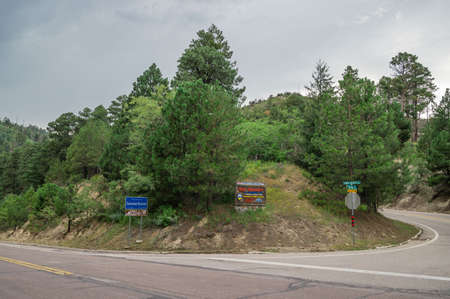 Sign at entrance of town of Summerhaven, Arizona, Mount Lemmon.の写真素材