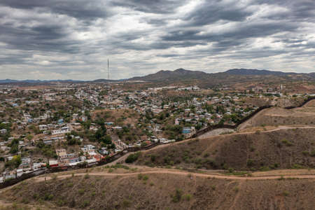 US Mexico border in Nogales Arizona.の写真素材