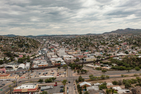 Port of Entry USA Mexico border in Nogales, Arizonaのeditorial素材