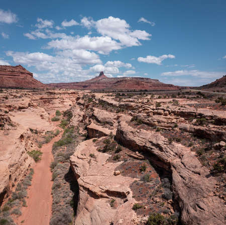 Empty riverbed in Utahの写真素材
