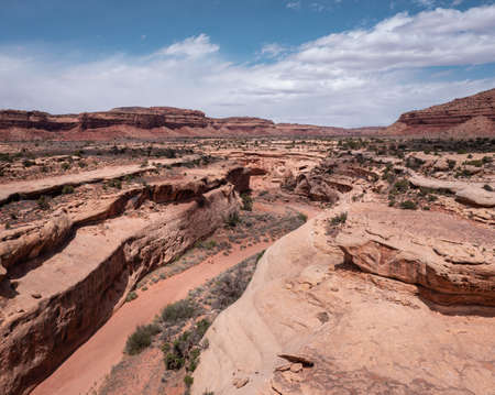 Empty riverbed in Utahの写真素材