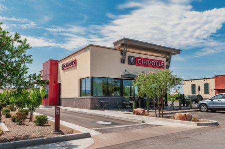 Chipotle Mexican Grill Restaurant in Green Valley, Arizona.のeditorial素材