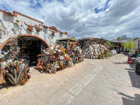 Hispanic vendors, shops and businesses sell traditional handmade handcraft gifts and souvenirsのeditorial素材