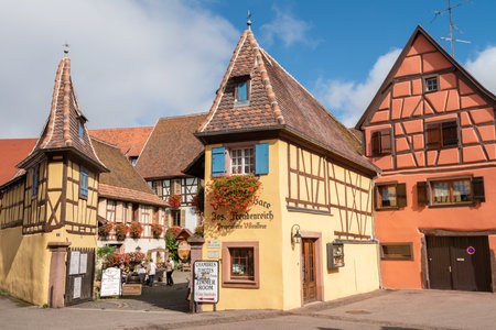 Bed and Breakfast Freudenreich in old Alsatian town of Eguisheim.のeditorial素材