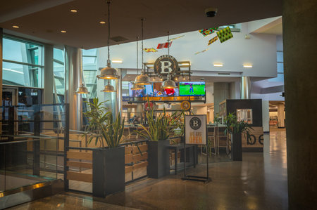 Barrio Brewing location at Tucson International Airport, Arizona, USA.のeditorial素材